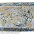 12"x 18" Marble Serving Tray Plate Mother of Pearl Gem Mosaic Inlaid Home Decor