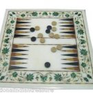 15"x15" Marble Coffee Table Top Malachite Pietra Dura Backgammon Board Game Art 15"x15" Marble Coffee Table Top Malachite Pietra Dura Backgammon Board Game Art