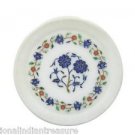 8" White Marble Plate Pietra Dura Mosaic Handmade Home Decor Gifts Arts