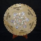 12" Marble Lapis Plate Real Gems Rare Mother of Pearl Pietra Dura Home Decor Art