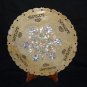 12" Marble Lapis Plate Real Gems Rare Mother of Pearl Pietra Dura Home Decor Art