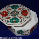 5"x5"x2" Marble Jewelry Trinket Box Pietra Dura Malachite Floral Design Arts New 5"x5"x2" Marble Jewelry Trinket Box Pietra Dura Malachite Floral Design Arts New