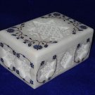 Marble Lapis Lazuli Mosaic Jewelry Trinket Box Handmade Decor Shopping Gifts New