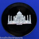 8" Black Marble Plate Taj Mahal Handmade Home Decorative Plate Beautiful Gifts 8" Black Marble Plate Taj Mahal Handmade Home Decorative Plate Beautiful Gifts