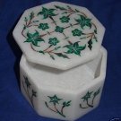 3"x3"x2" Decorative Marble Ring Box Malachite Pietra Dura Inlaid Home & Garden 3"x3"x2" Decorative Marble Ring Box Malachite Pietra Dura Inlaid Home & Garden