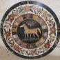 42" Stunning Black Round Outdoor Marble Dining Table Top Pietra Dura Horse Art