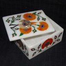 Pietra Dura Marble Jewelry Box Trinket Jasper handmade Home Decor Paua Shell Art
