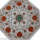 12" Marble Inlaid Pietra Dura Rare Table Top Hakik Marquetry Handmade Decor Art