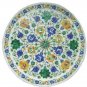 12" Marble Plate Pietra Dura Real Inlay Flower Marquetry Inlaid Mosaic Decor Art