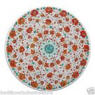 Size 30"x30" Marble Coffee Table Top Mosaic Coral Inlay Pietradure Art Furniture