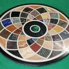 24" Black Marble Mosaic Round inlaid Dining Coffee Table Top Home Deco Furniture 24" Black Marble Mosaic Round inlaid Dining Coffee Table Top Home Deco Furniture