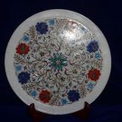 12" Marble Lapis Lazuli Plate Inlaid Hakik Pietra Dura Pietra Dura Decor Gifts