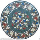36" Green Marble Inlay Table Top Pietradura Art Gape Design Inlaid Marquetry Art