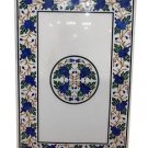 3'x2' Italian Marble Top Faux Marble Table Top Handmade Pietra Dura Lapis Lazuli