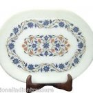 11"x16" White Marble Tray Pietra Dura Beautiful Handmade Semi Precious Art Gifts 11"x16" White Marble Tray Pietra Dura Beautiful Handmade Semi Precious Art Gifts