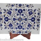White Marble Serving Dish Plate Real Lapis Stone Marquetry Floral Art Deco Gifts White Marble Serving Dish Plate Real Lapis Stone Marquetry Floral Art Deco Gifts