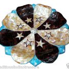 15" White Marble Dry Fruit Bowl Abalone Stone Kitchen Décor Inlay Work Marquetry