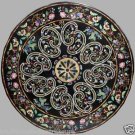 5'x5' Black Antique Marble Table Top Dining Semi Precious Italian Art Home Decor