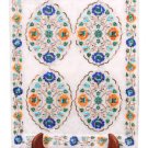 10"x11" White Marble Serving Tray Plate Rare Marquetry Gem Mosaic Inlay Art Deco 10"x11" White Marble Serving Tray Plate Rare Marquetry Gem Mosaic Inlay Art Deco