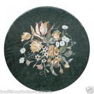 30" Marble Coffee Table Top Rare Stone Inlaid Flower Marquetry Art Handmade Gift