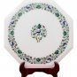 14" White Marble Coffee Center Table Top Malachite Mosaic Floral Outdoor D&Atilde;&copy;cor