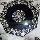 24" Decoartive Black Marble Table Top Marquetry Inlaid Home Decor Gifts New