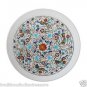 14"x 14" Marble Serving Dish Plate Peacock Inlay Mosaic Marquetry Ktichen Decor