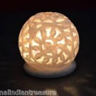 2.5" White  Marble Tea Light Candle Stand Holder Handcarved Filigree Home Decor