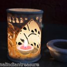 4" Marble Tea Light Candle Holder Elephant Handcarved Home Decor With Warmer Art