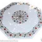 Size 48"x48" Marble Dining Coffee Table Top Mosaic Inlay Pietradure Home Decor