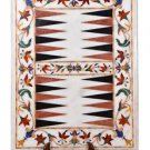 Size 24"x18" Marble Coffee Center Table Top Backgammon Game Table Carnelian Art