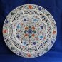 15" Decorative White Marble Plate Filigree Pietra Dura Handmade Rare Gifts Art