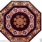 3'x3' Marble Dining Table Top Rare Inlay Stone Mosaic Floral Art Handmade Decor