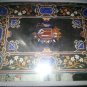 30"x36" Mosaic Real Gems Black Marble Table Top Lapis Inlaid Rare Home Decor Art