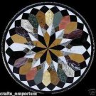 24" Black Coffee Dining Table Top Fayor Art Marquetry Pietra Dura Inlaid Decor 24" Black Coffee Dining Table Top Fayor Art Marquetry Pietra Dura Inlaid Decor