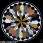 24" Black Coffee Dining Table Top Fayor Art Marquetry Pietra Dura Inlaid Decor
