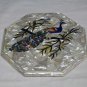 18" Marble Peacock Floral Paua Table Top Coffee Pietra Dura Mother Of Pearl Arts