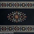 Size 2'x3' Black Marble Dining Coffee Table Top Rare Inlay Stone Mosaic Art Deco