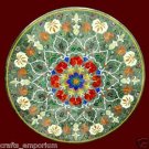 36" Green Marble Coffee Dining Table Top Marquetry Mosaic Home Decor New Gifts