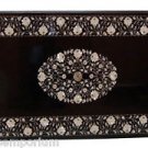 Size 2'x3' Black Marble Dining Center Table Top Rare Inlaid Gem Mosaic Art Decor