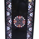 Size 2'x3' Black Marble Dining Center Side Table Top Inlay Marquetry Mosaic Art