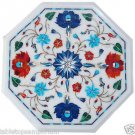 Size 1'x1' Marble End Coffee Table Top Rare Multi Inlay Stone Mosaic Decor Size 1'x1' Marble End Coffee Table Top Rare Multi Inlay Stone Mosaic Decor