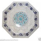 Size 14" Marble Coffee Table Top Turquoise Marquetry Mosaic Christmas Decor Art