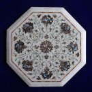 13" Marble Coffee Table Top White Marble Paua Shell Marquetry Pietra Dura Art 13" Marble Coffee Table Top White Marble Paua Shell Marquetry Pietra Dura Art