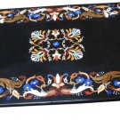 Size 2'x3' Black Marble Center Dining Table Top Rare Inlay Marquetry Mosaic Deco