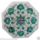 Size 1'x1' Marble Center Coffee Table Top Malachite Inlay Marqutery Decor