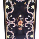 Size 2'x3' Black Marble Dining Center Table Top Inlay Marquetry Mosaic Art Decor