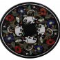 Size 3'x3' Marble Dining Table Top Inlay White Elephant Mosaic Handicraft Arts