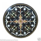 Size 36"x36" Black Marble Coffee Table Top Marquetry Handmade Mosaic Home Arts