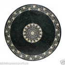 Size 48"x48" Round Dining Table Green Marble inlaid Mother of Pearl Pietra Dura